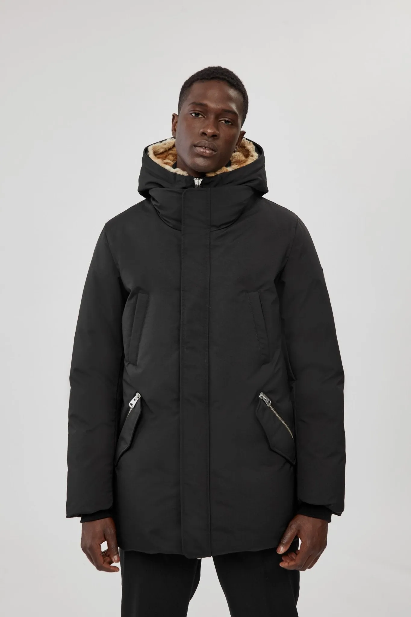 MACKAGE EDWARD-C 2-in-1 Down Parka With Hooded Bib And Natural Fur