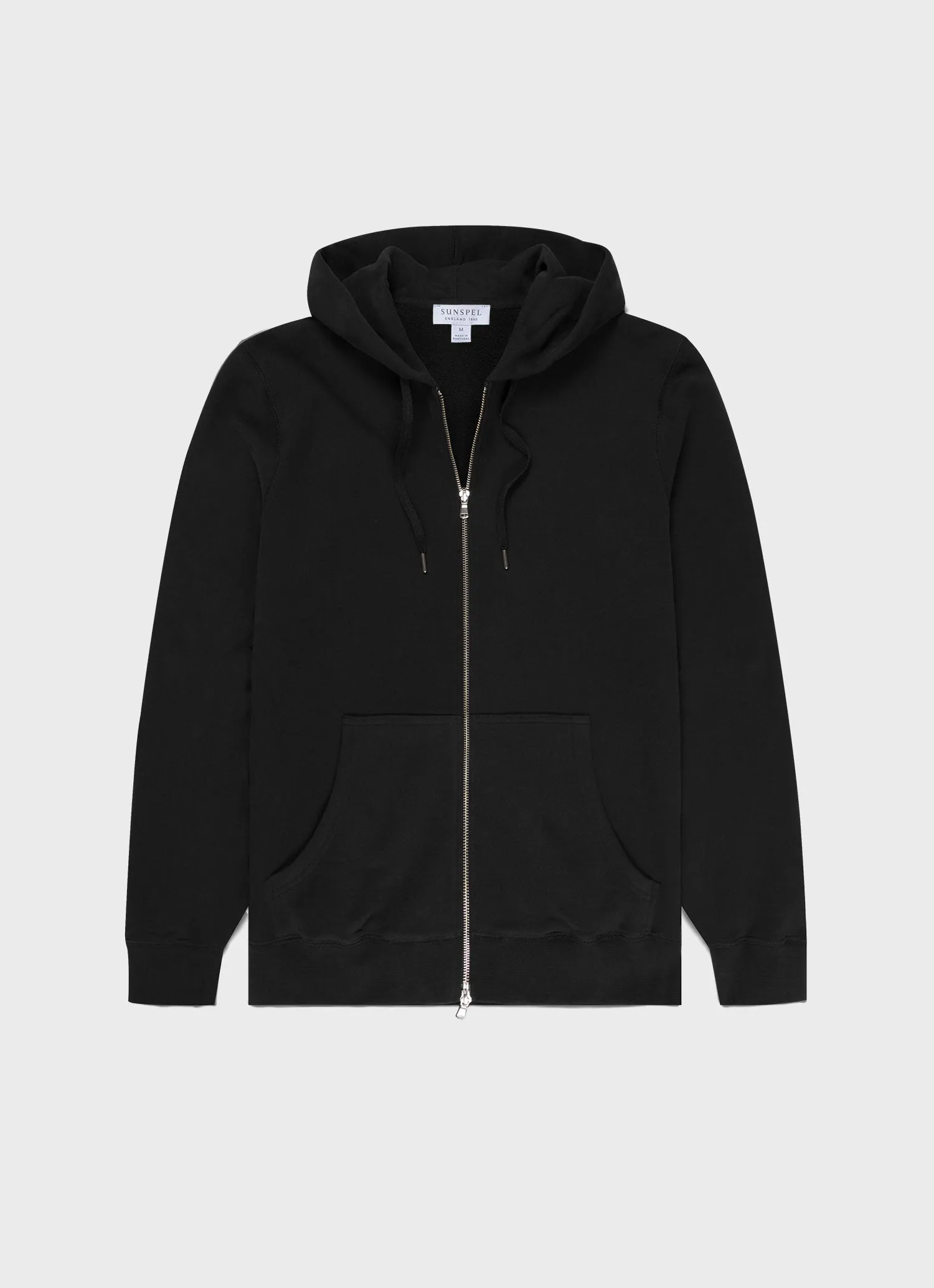 Men's Loopback Zip Hoodie in Black