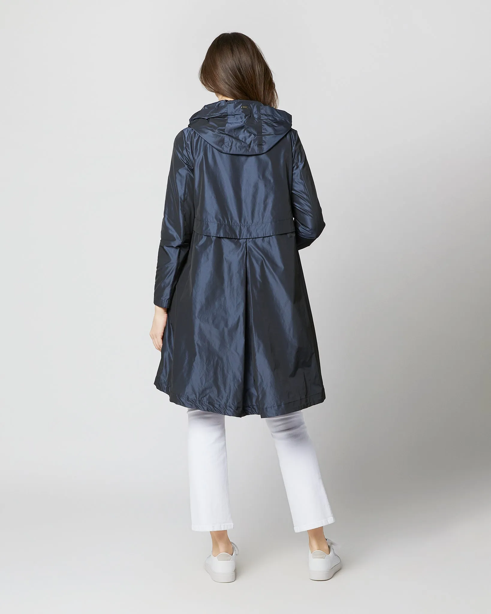 Midi Jacket with Removable Hood in New Blu