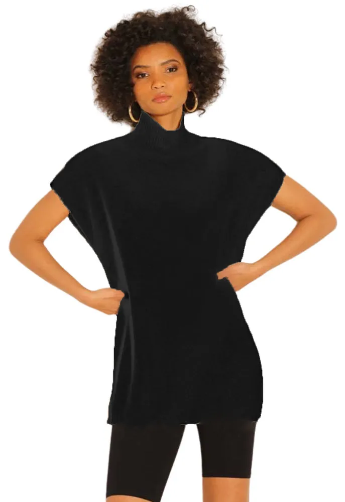 Minnie Rose Cashmere Short Sleeve Turtleneck