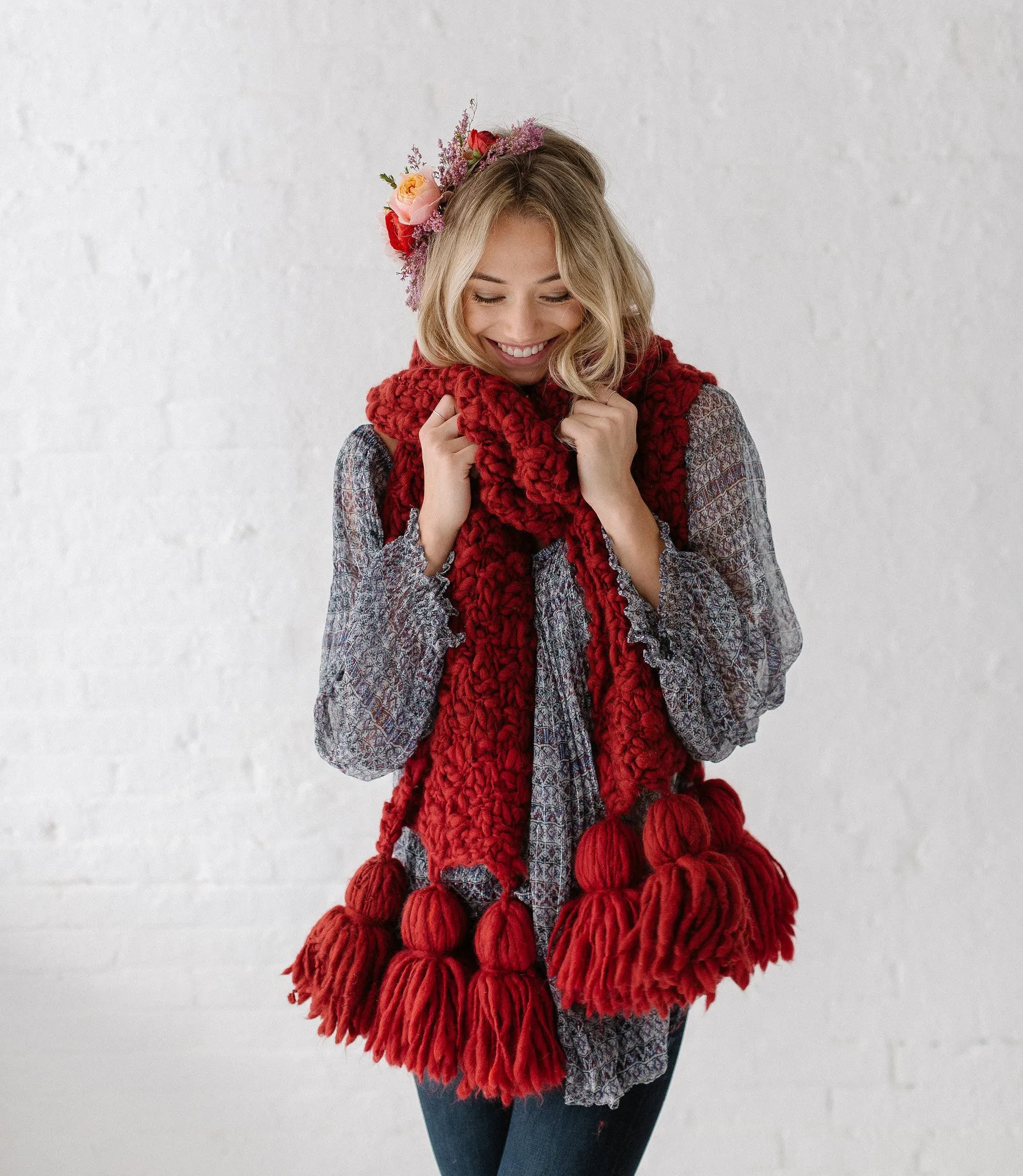 Mistletoe Tassel Scarf