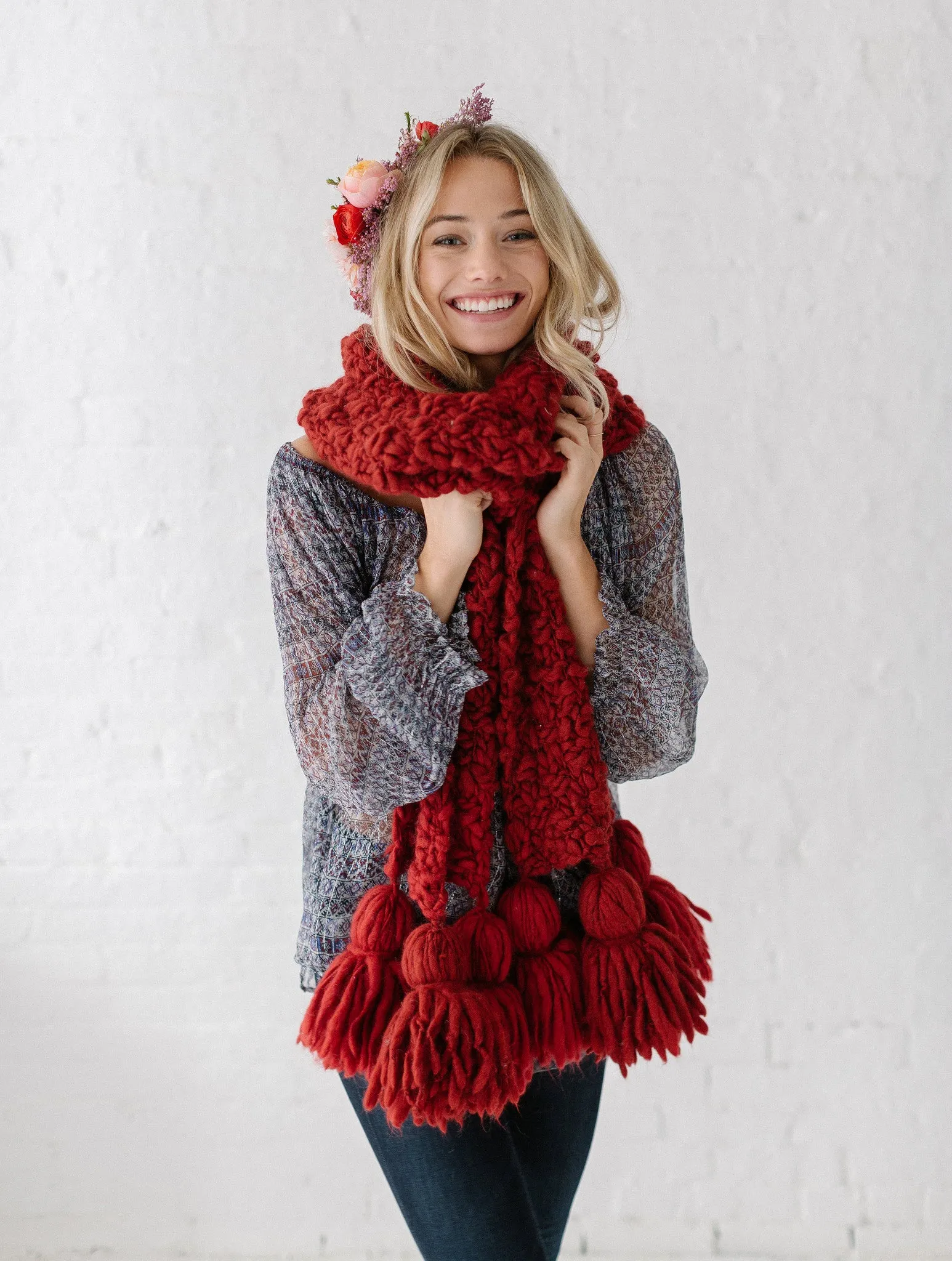 Mistletoe Tassel Scarf