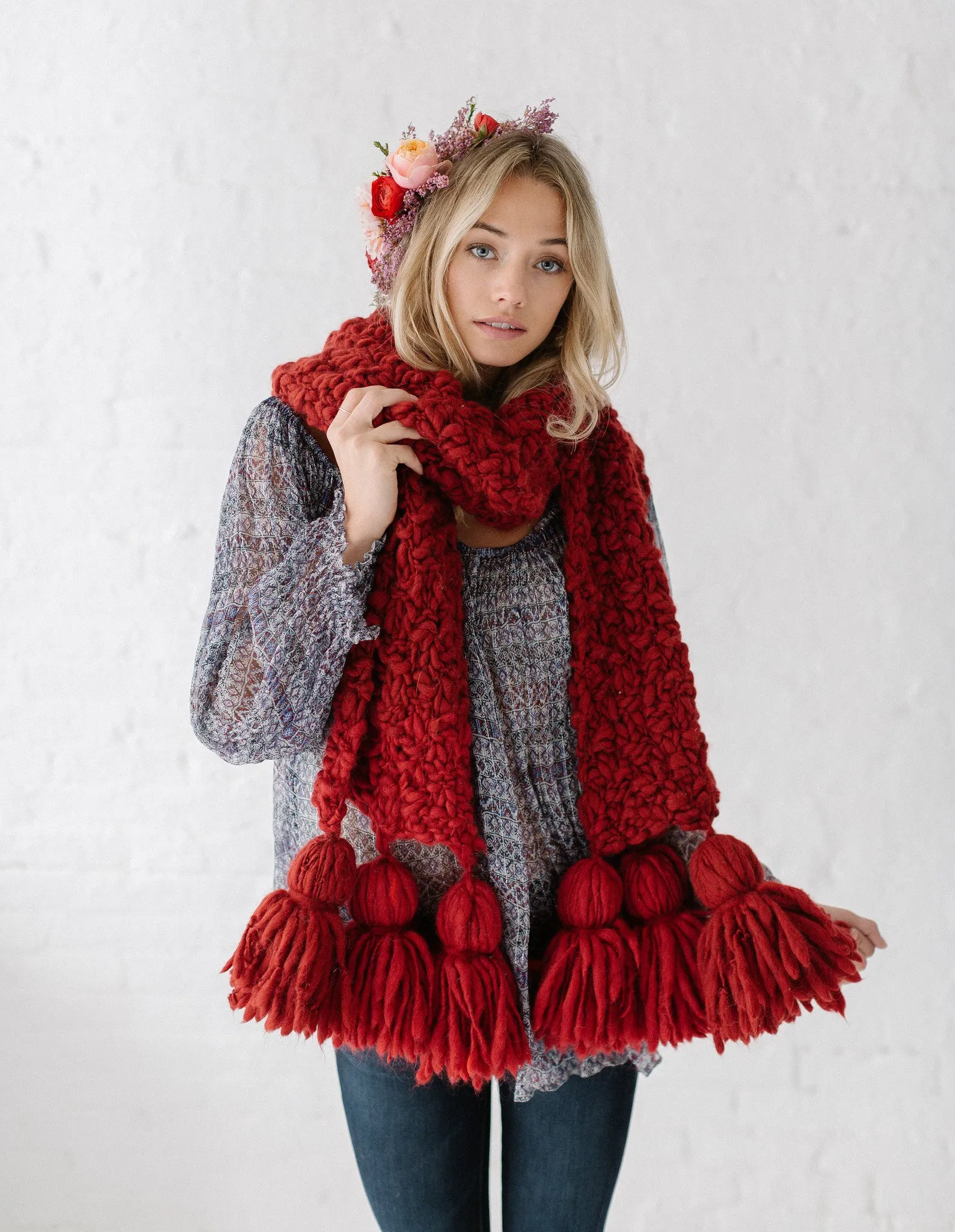 Mistletoe Tassel Scarf