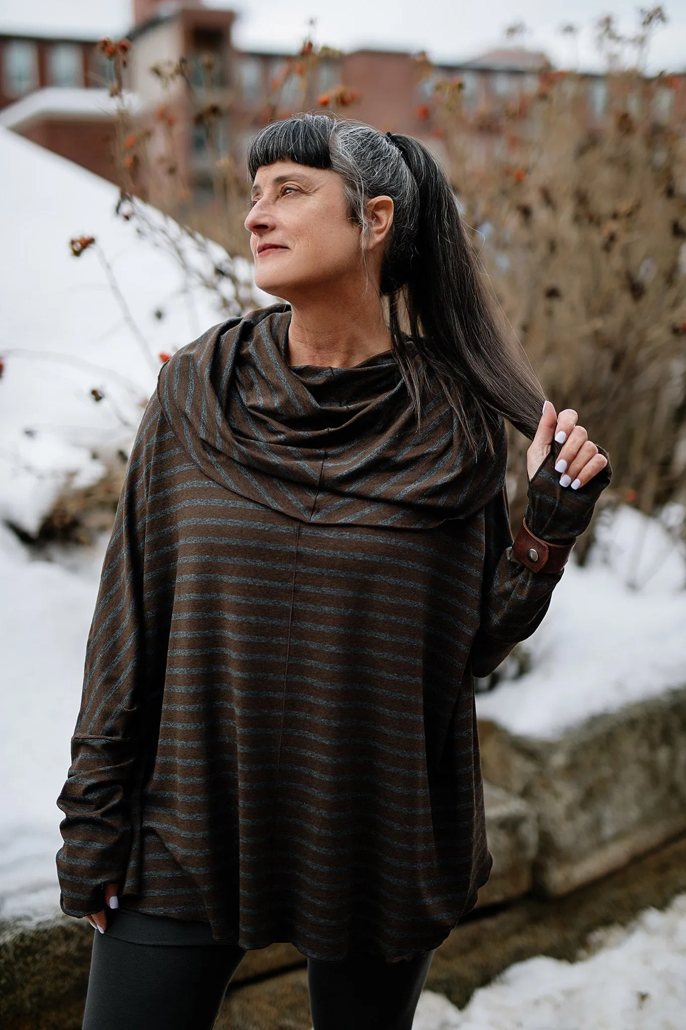 MOUNTAIN cowl neck tunic