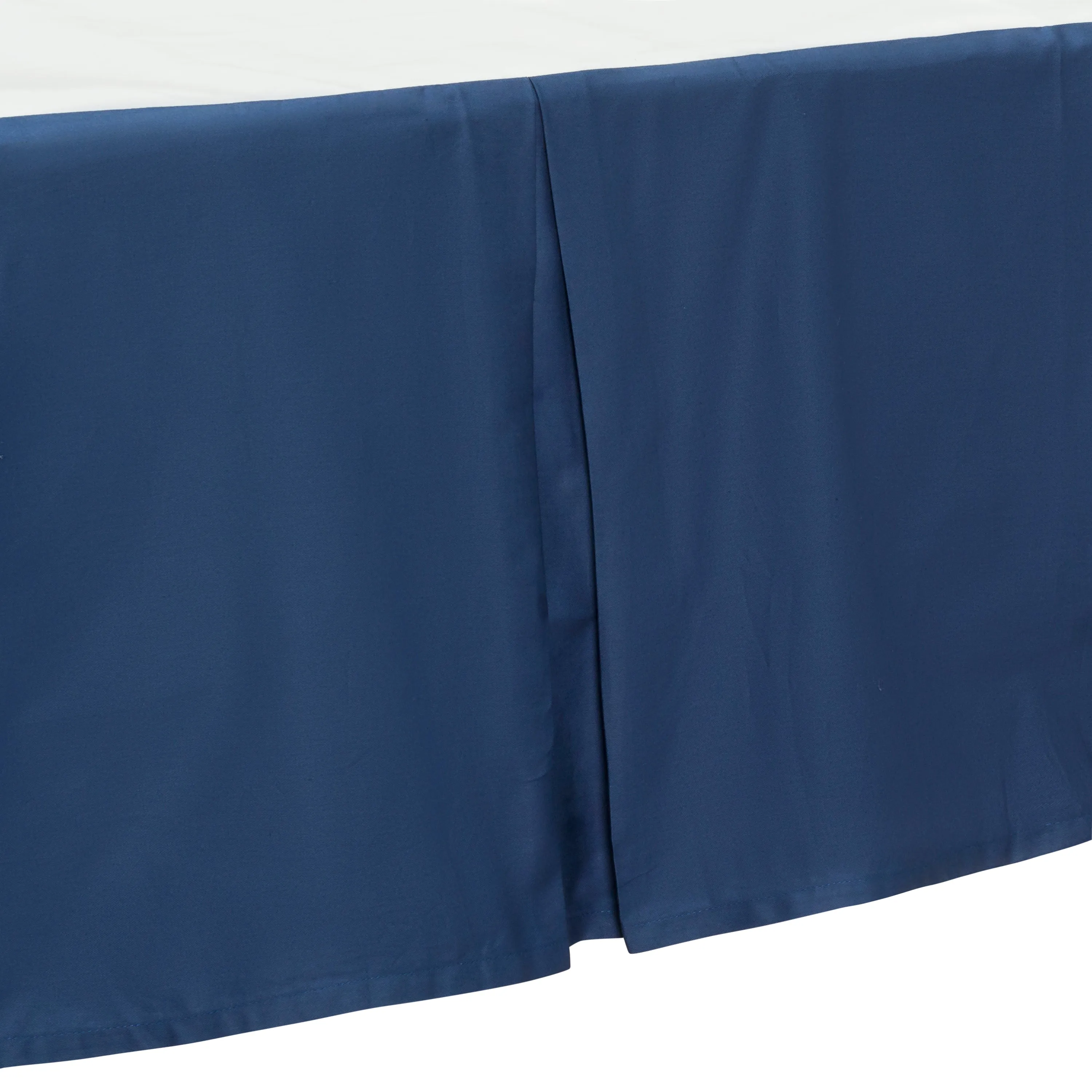 Navy Pleated Crib Skirt