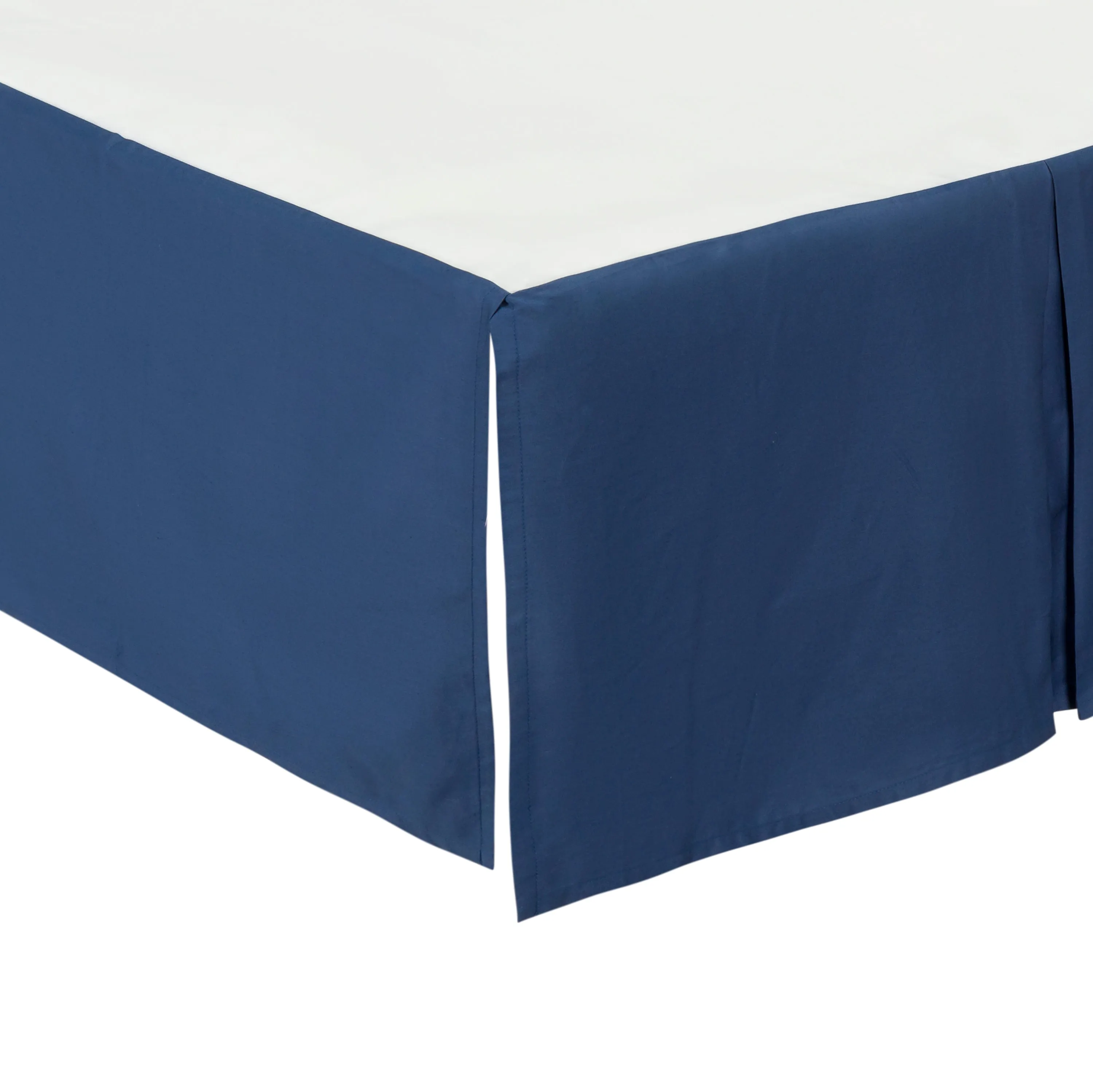 Navy Pleated Crib Skirt