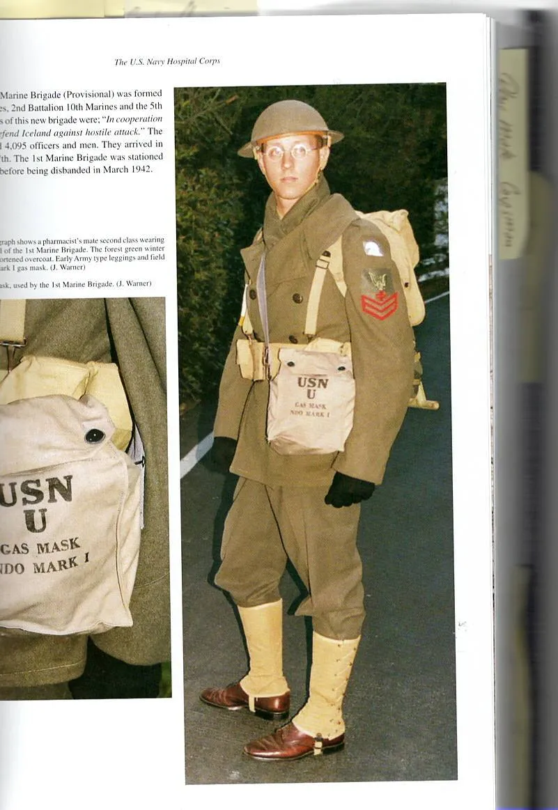 Original U.S. WWII USMC Defense of Iceland Polar Bear Patched Winter Service Uniform Overcoat - As Seen in Book