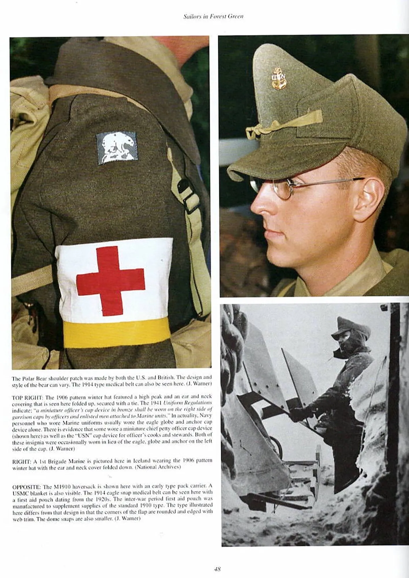 Original U.S. WWII USMC Defense of Iceland Polar Bear Patched Winter Service Uniform Overcoat - As Seen in Book