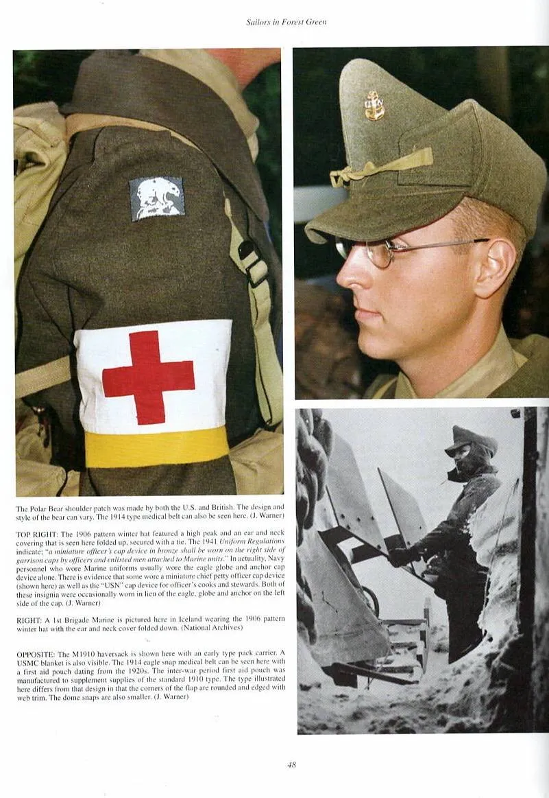 Original U.S. WWII USMC Defense of Iceland Polar Bear Patched Winter Service Uniform Shortened Overcoat - As Seen in Book