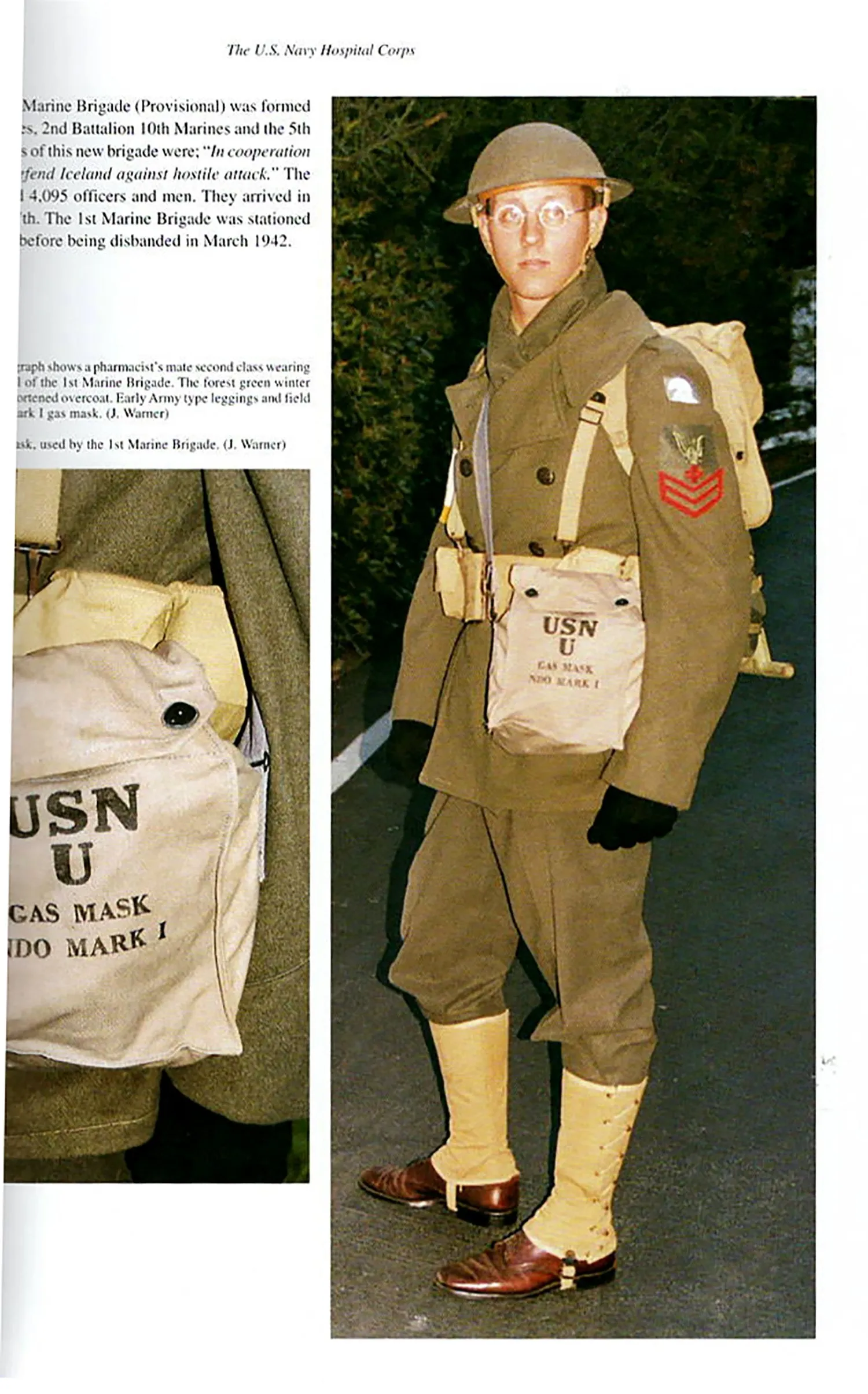 Original U.S. WWII USMC Defense of Iceland Polar Bear Patched Winter Service Uniform Shortened Overcoat - As Seen in Book