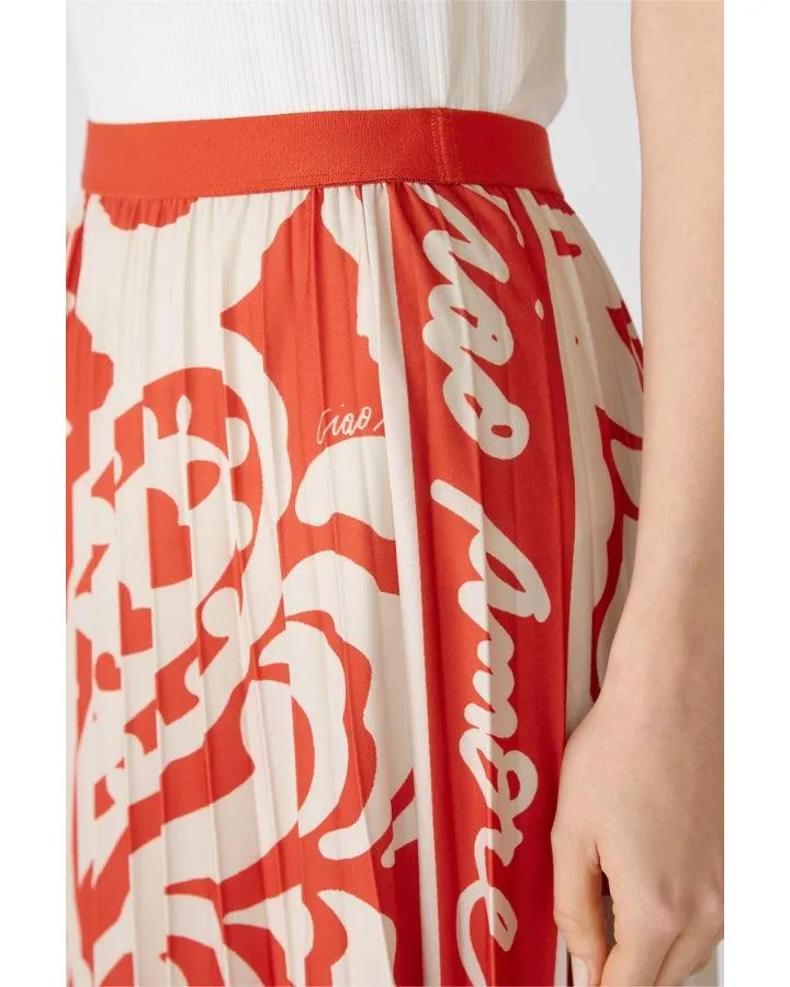 Oui Paisley Print Pleated Skirt