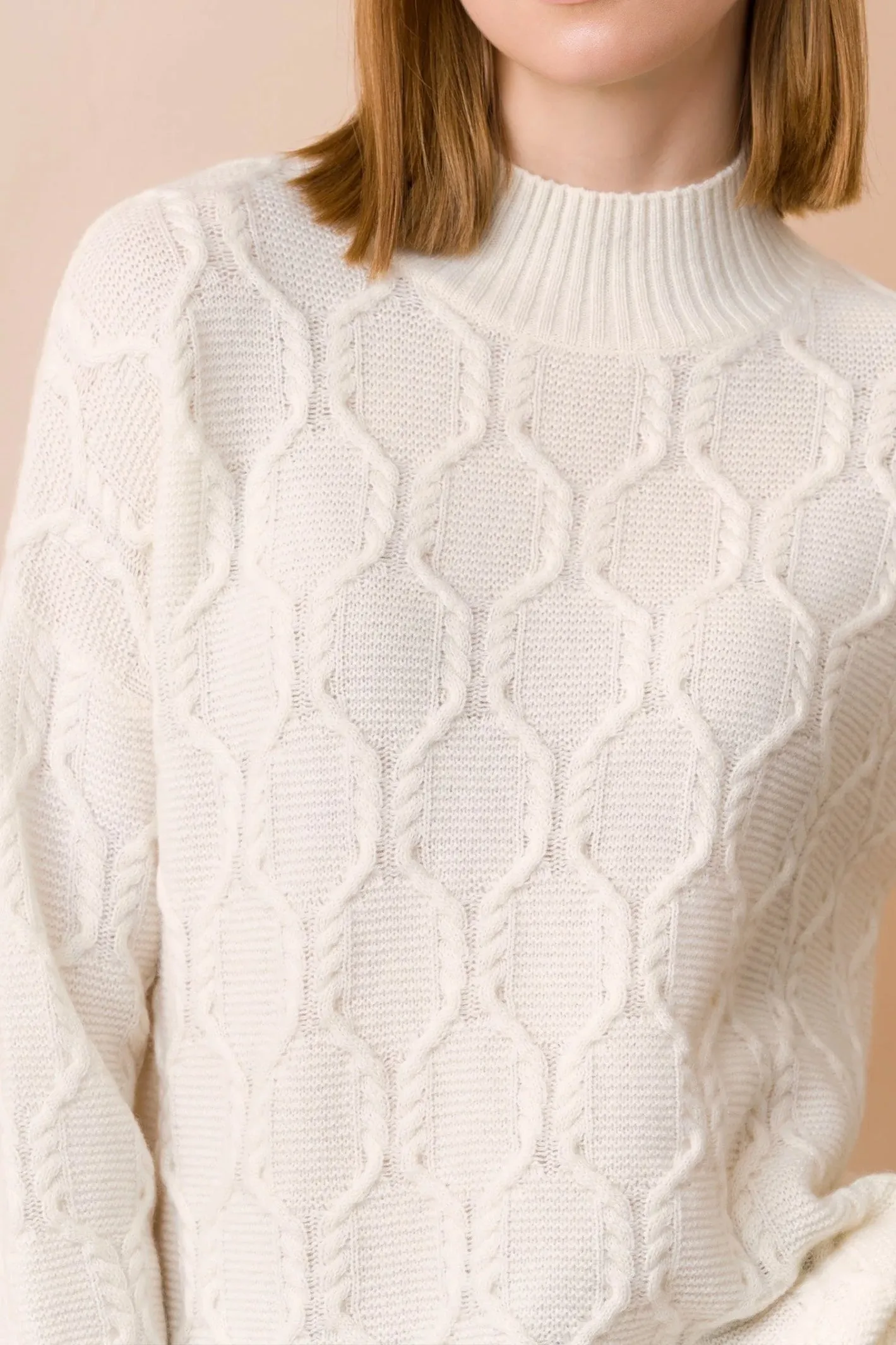 Oversized Cable Turtle Neck Sweater