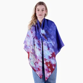 Oversized Purple Rain Silk/Wool Scarf