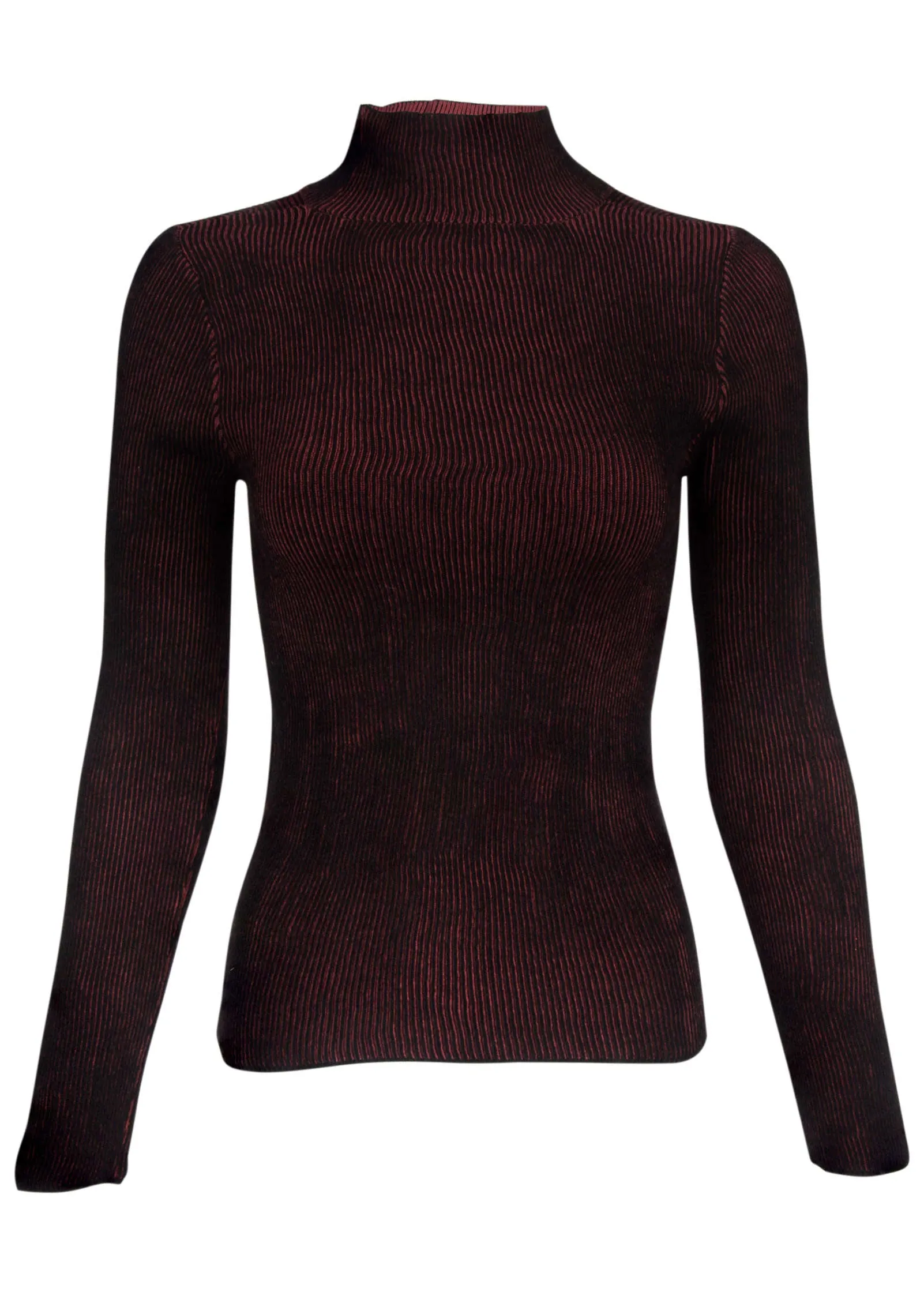 Plaited Long Sleeve Sweater - Wine