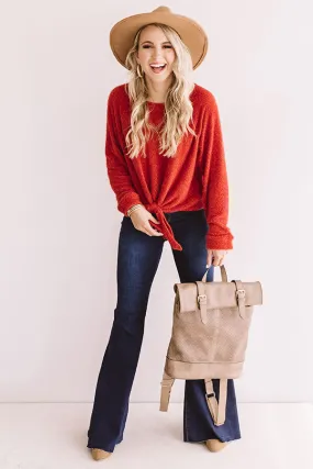 Playing Knit Cool Top In Scarlet