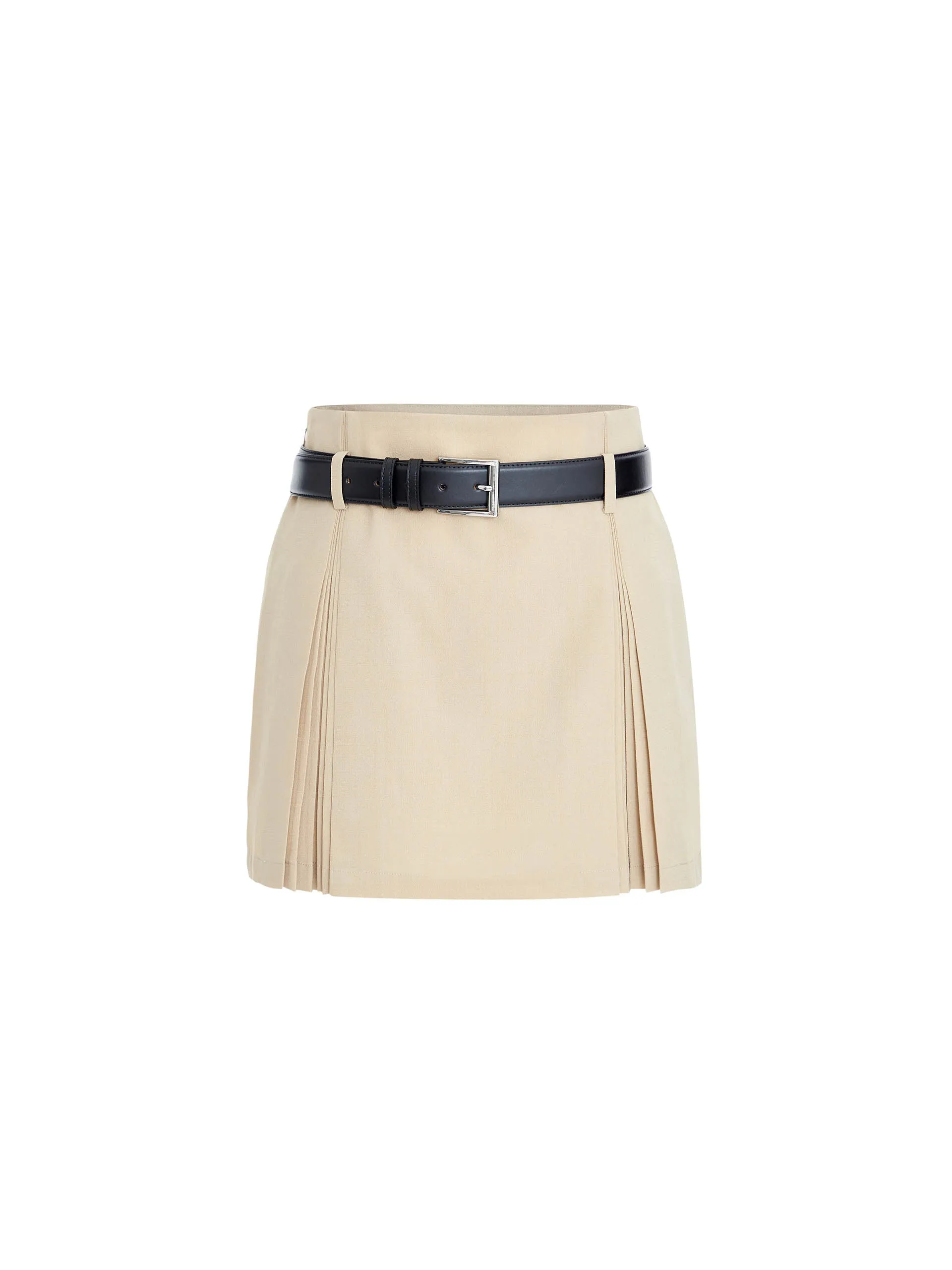 Pleated A-line Skirt