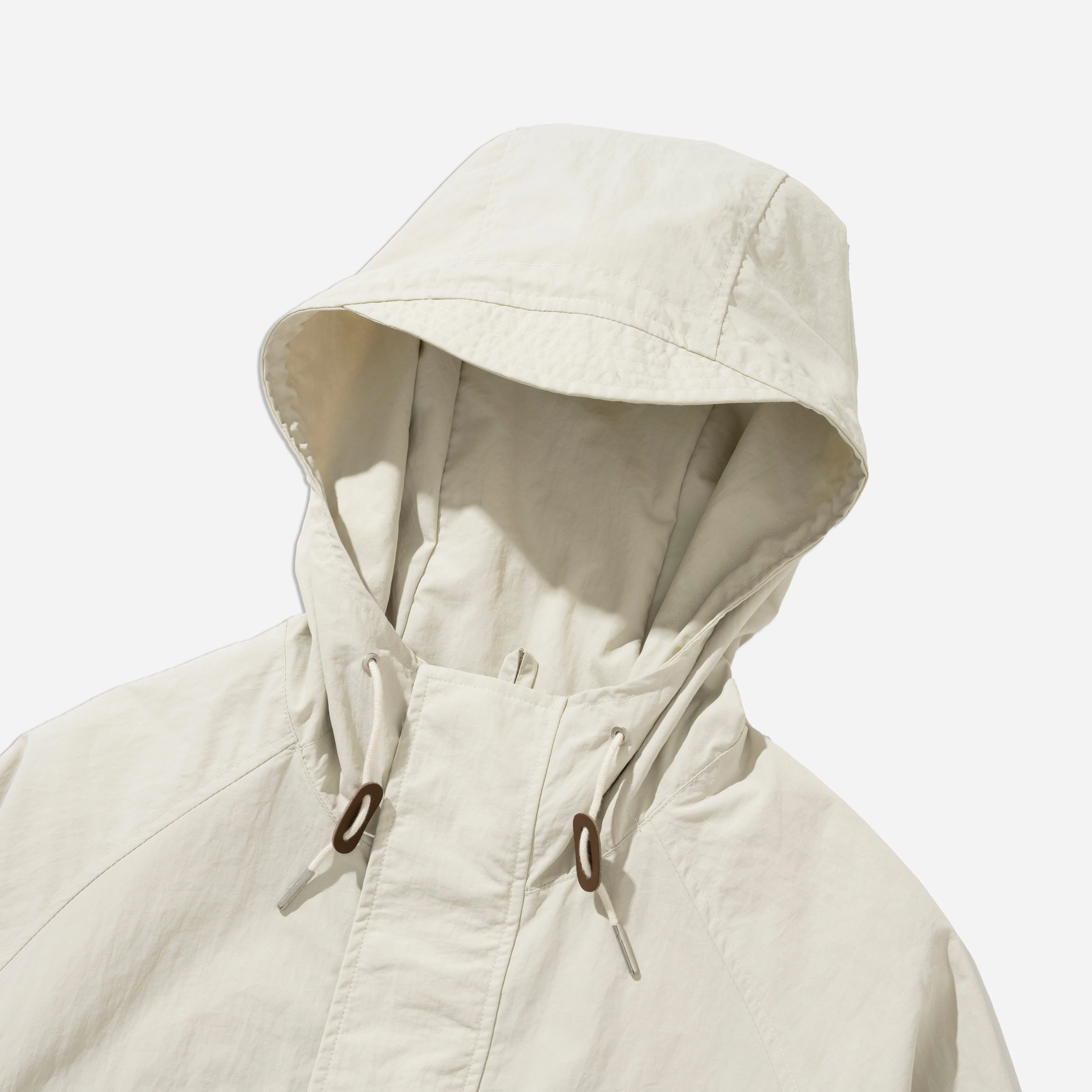 POCKET HOODED PARKA - ECRU