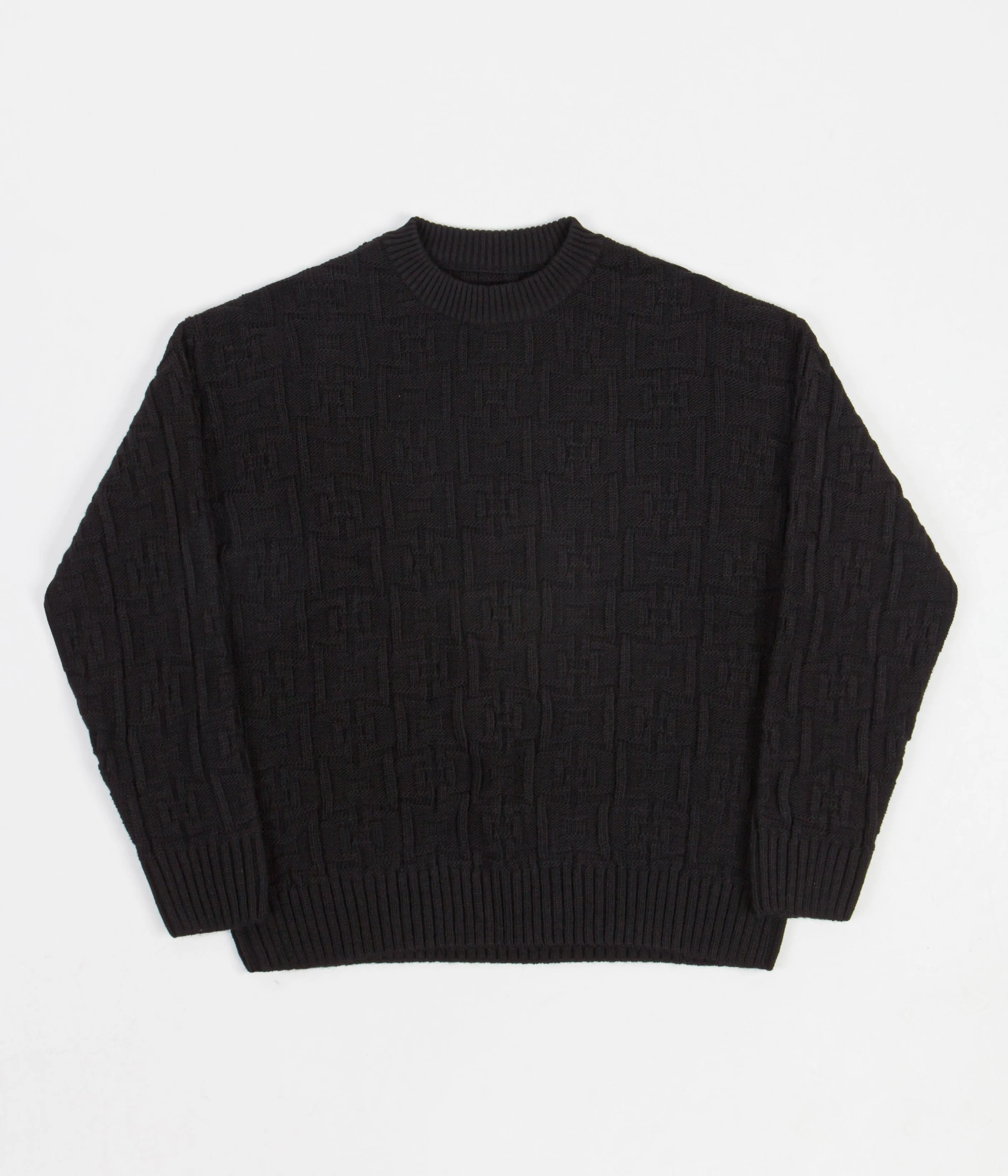 Polar Square Knitted Sweatshirt - Black