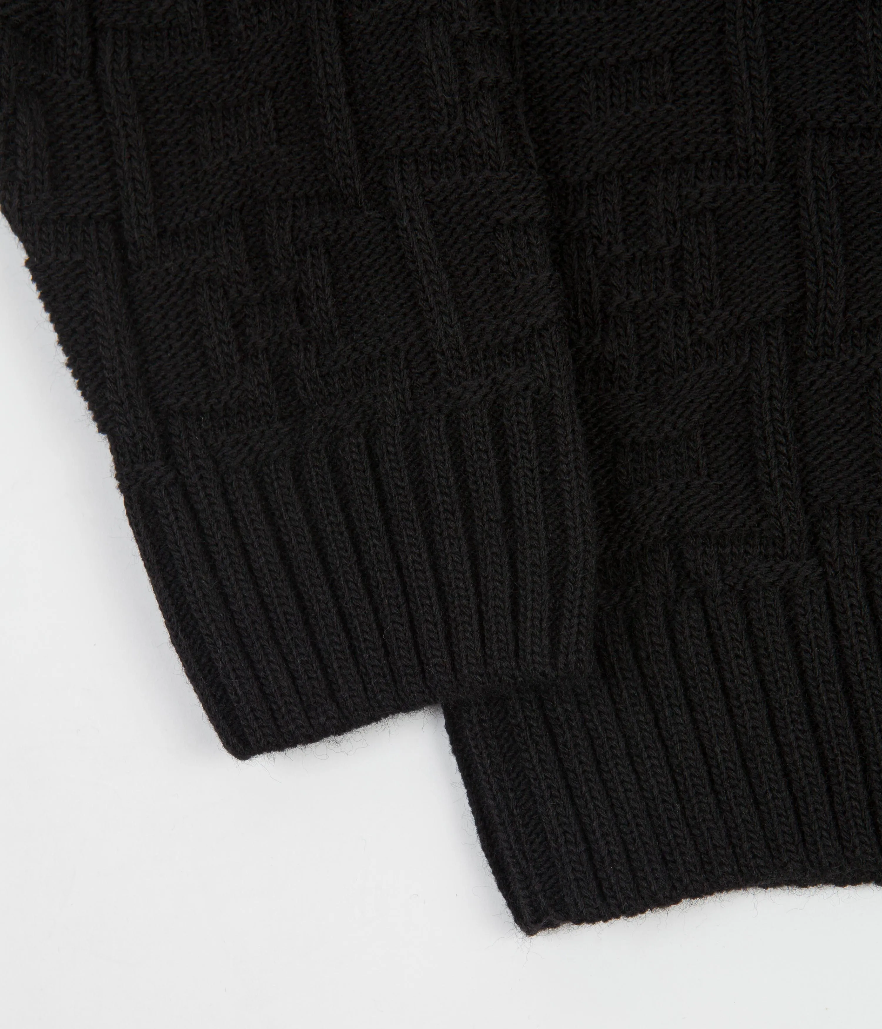 Polar Square Knitted Sweatshirt - Black