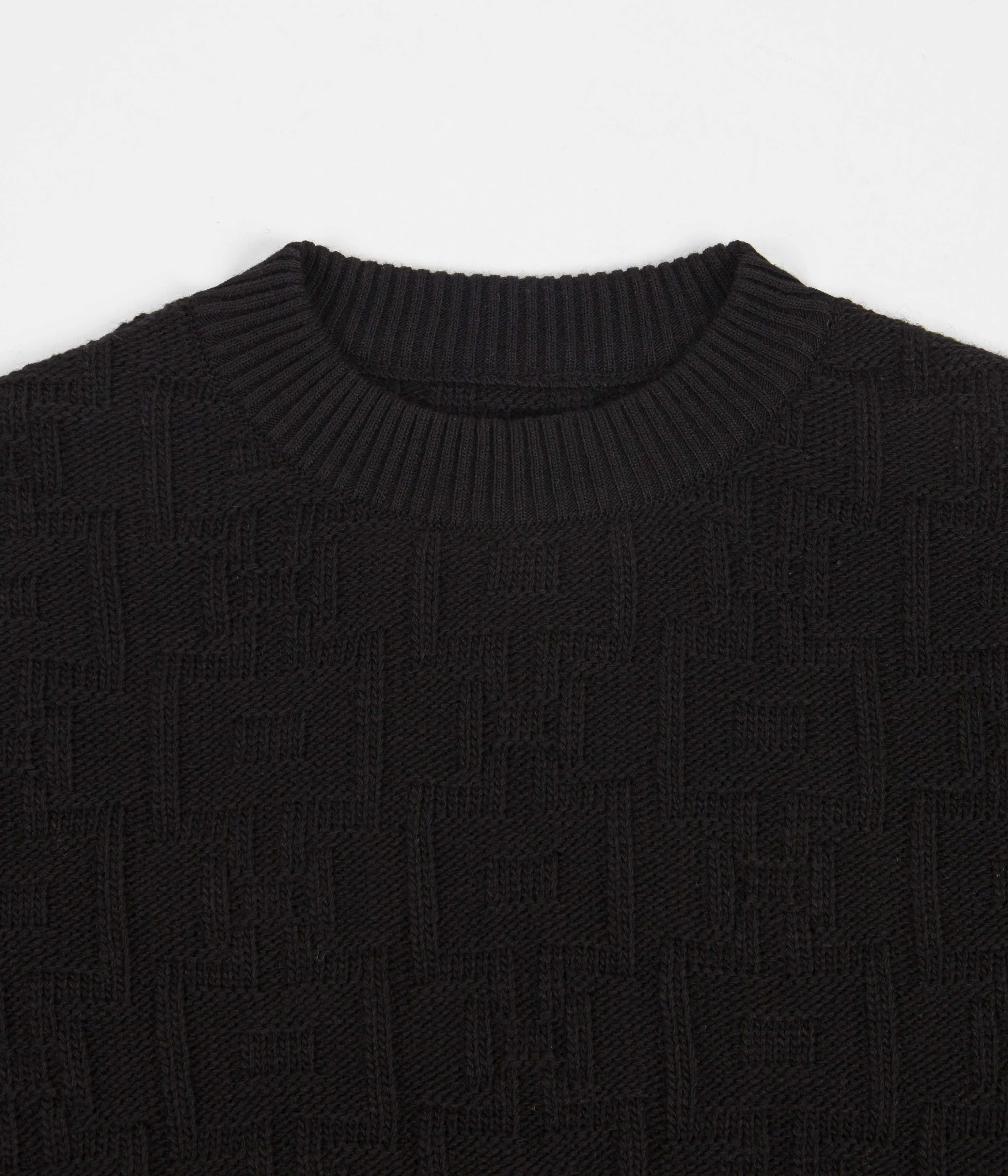 Polar Square Knitted Sweatshirt - Black