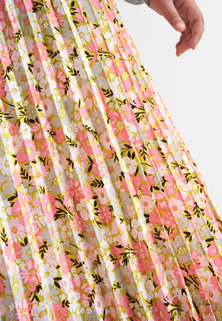 Pollyanna Printed Floral Pleated Skirt