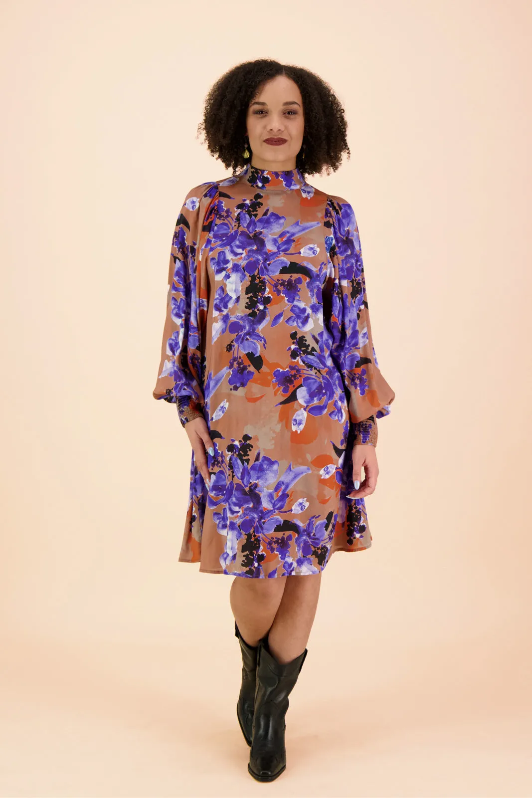 Puff Dress Iris Brown/Purple