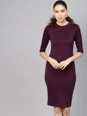 Purple Metal Trim Bodycon Dress