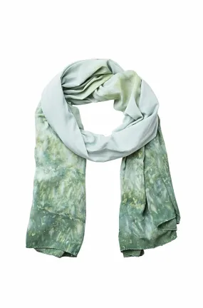 Rabens Saloner Merete Freckled Border Scarf in Soft Green