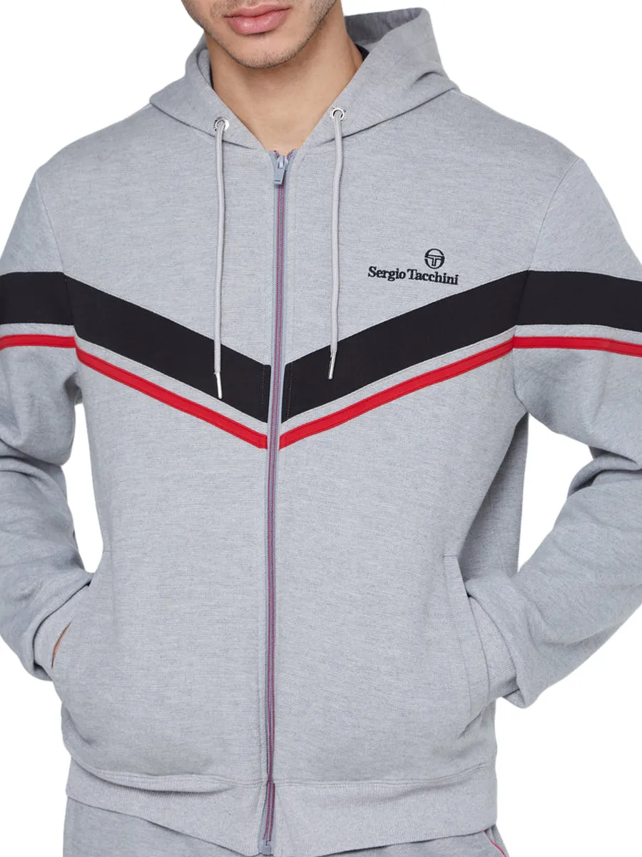 Sergio Tacchini Men's Line Zip Up Hoodie Sweatshirt