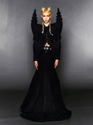 SHAPED JACKET WITH SPIKED SHOULDERS