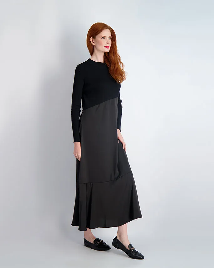 SILK KNIT MAXI-BLACK