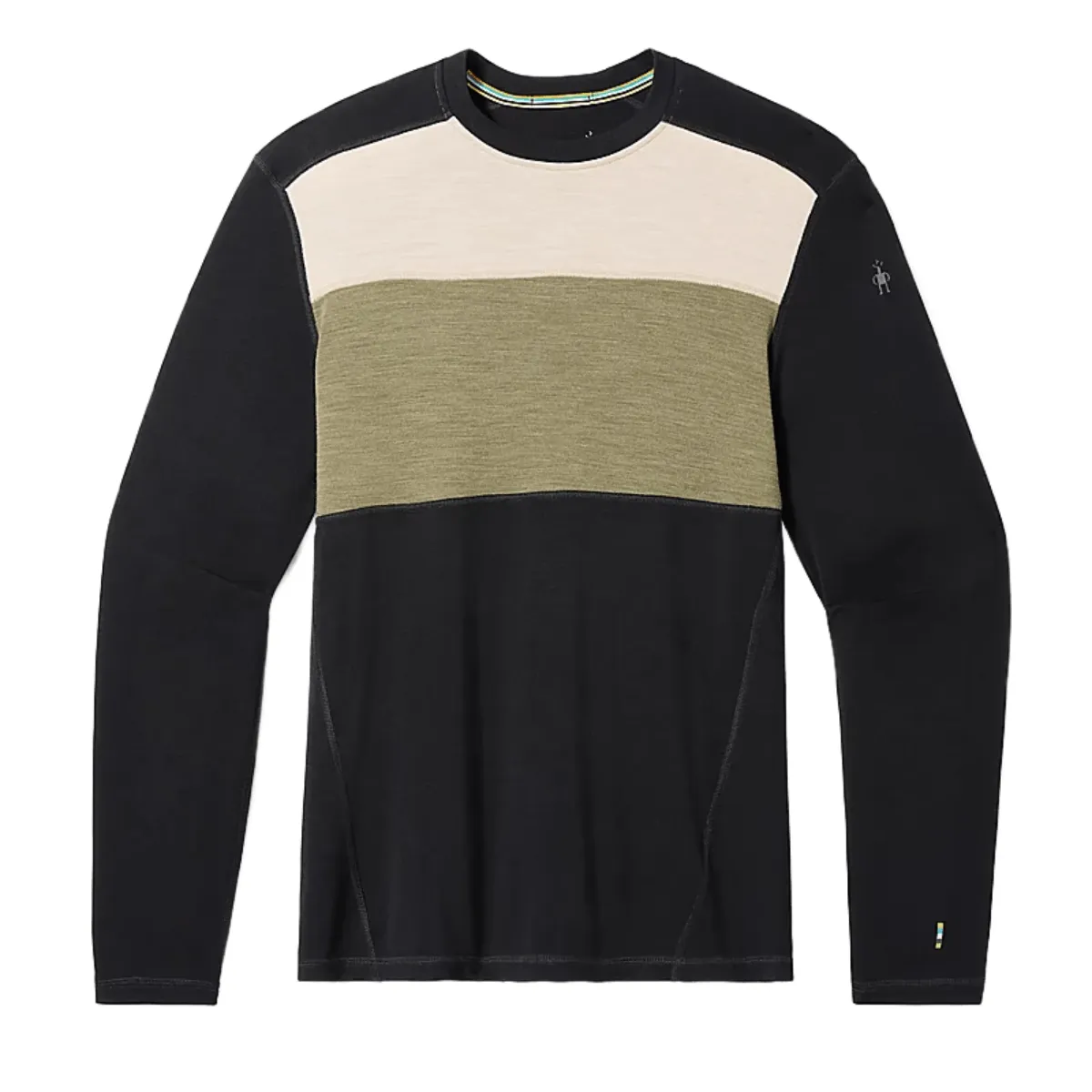 Smartwool Mens Classic Thermal Merino Colorblock Crew Base Layer Top