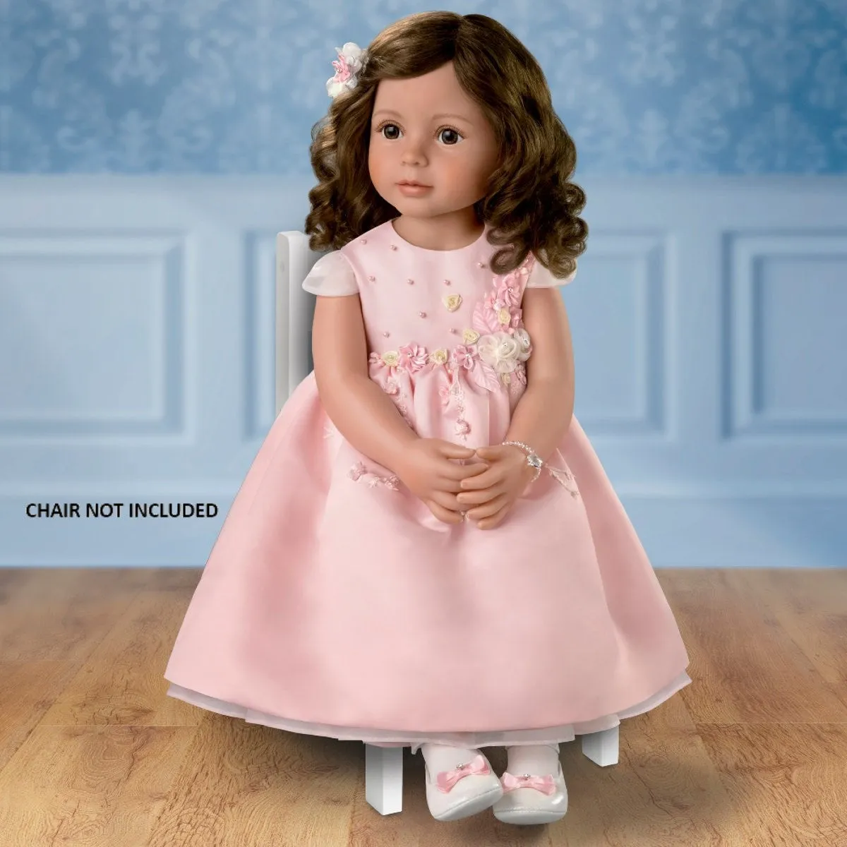 The Ashton-Drake Galleries Isn't She Lovely So Truly Real® Lifelike Child Girl Doll with Custom Satin Dress Poseable Arms and Soft RealTouch® Vnyl Skin 28"-Inches