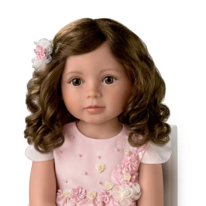 The Ashton-Drake Galleries Isn't She Lovely So Truly Real® Lifelike Child Girl Doll with Custom Satin Dress Poseable Arms and Soft RealTouch® Vnyl Skin 28"-Inches