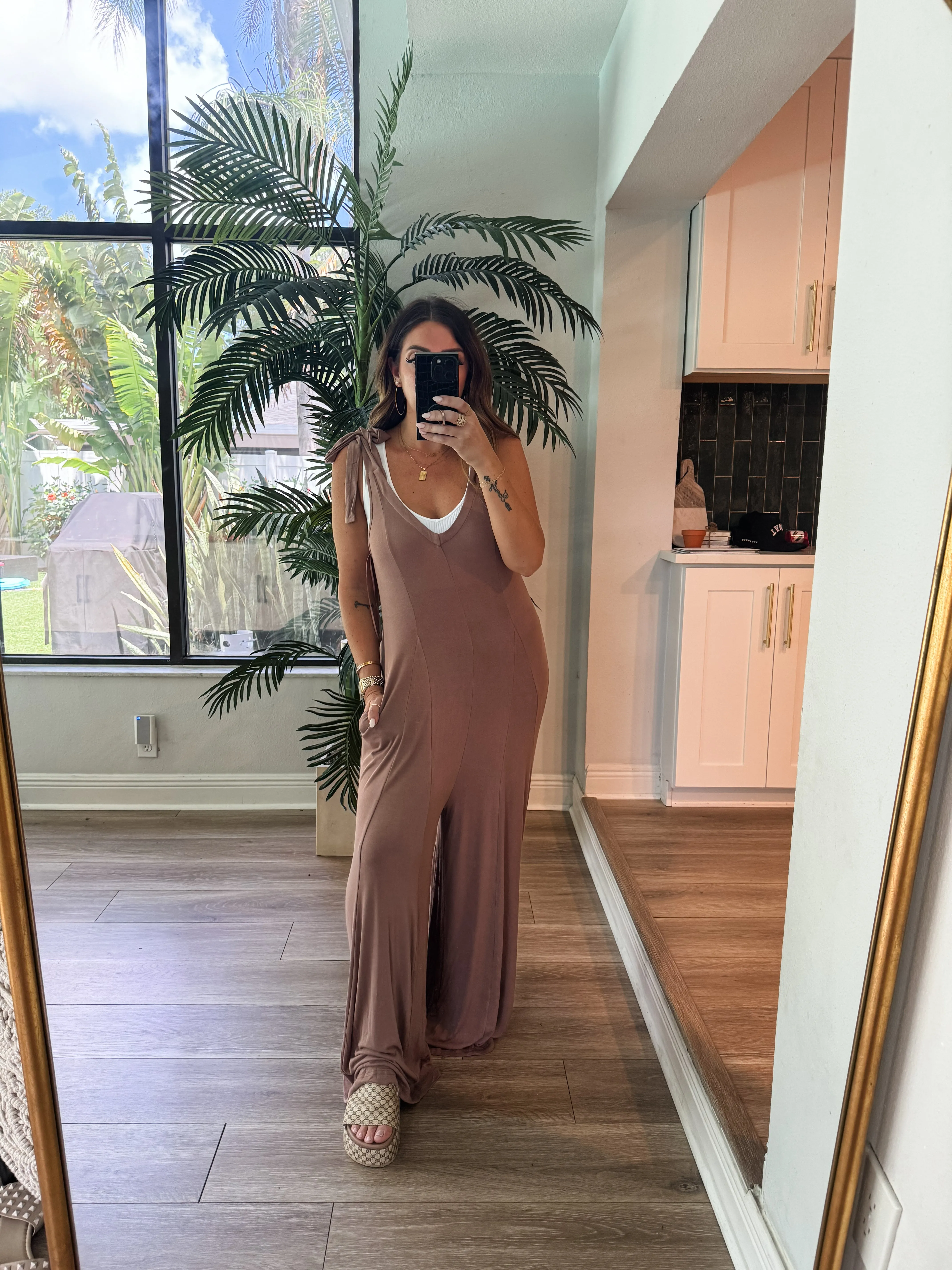 The Comfy Mocha Wide Leg Jumpsuit