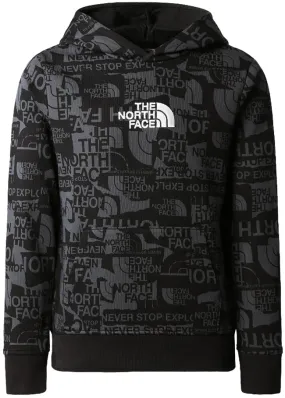 The North Face Kids Light Drew Peak Hoodie Black Brand Proud Print