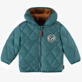 The Quilted Puffer Jacket - Teal - BABY