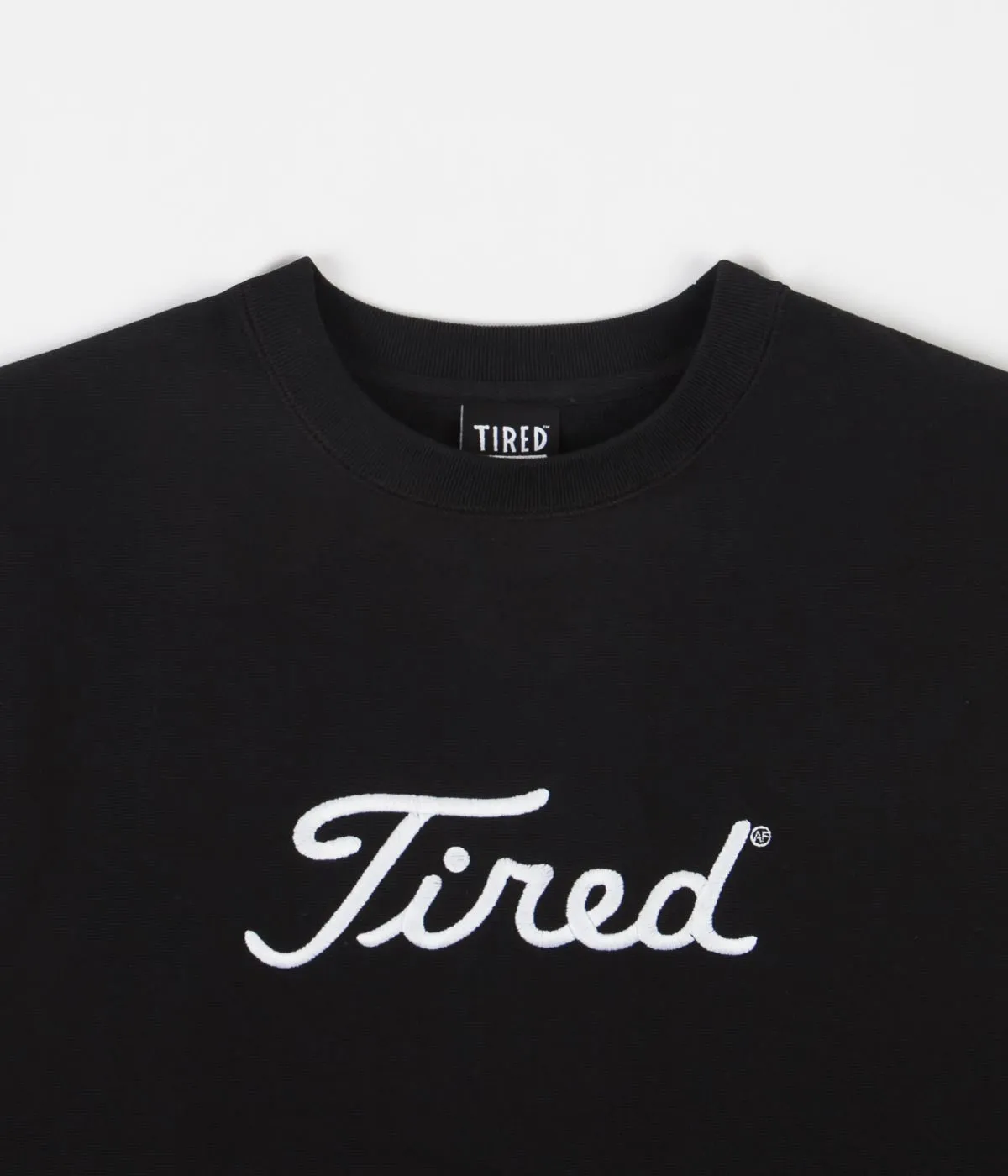 Tired Embroidered Golf Crewneck Sweatshirt - Black