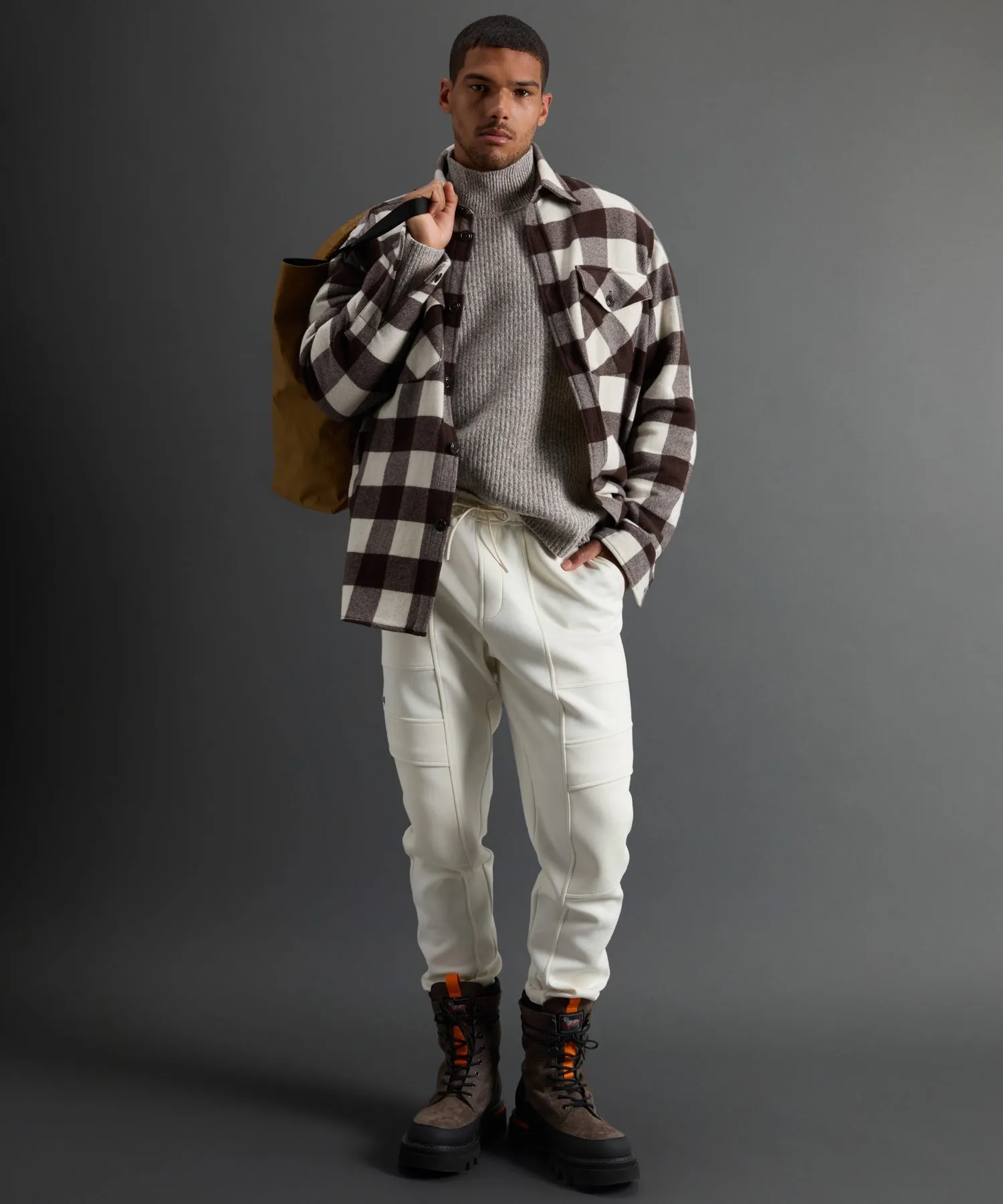 Todd Snyder X Woolrich Mouliné Turtleneck in Grey