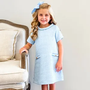 Tweed Jackie Dress - Light Blue