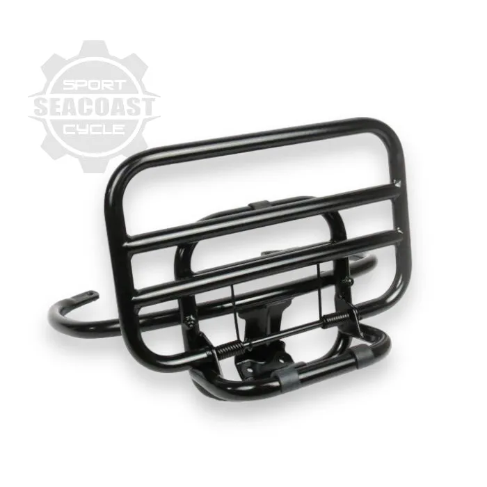 Vespa Black REAR FOLDING RACK W/ GRAB RAIL GTS GTV HPE HPE2 (1B000681)