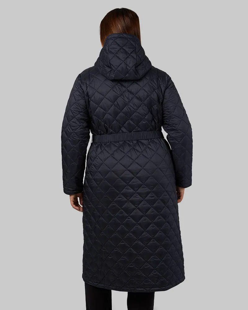 WOMEN'S DIAMOND QUILTED MAXI POLY-FILL COAT