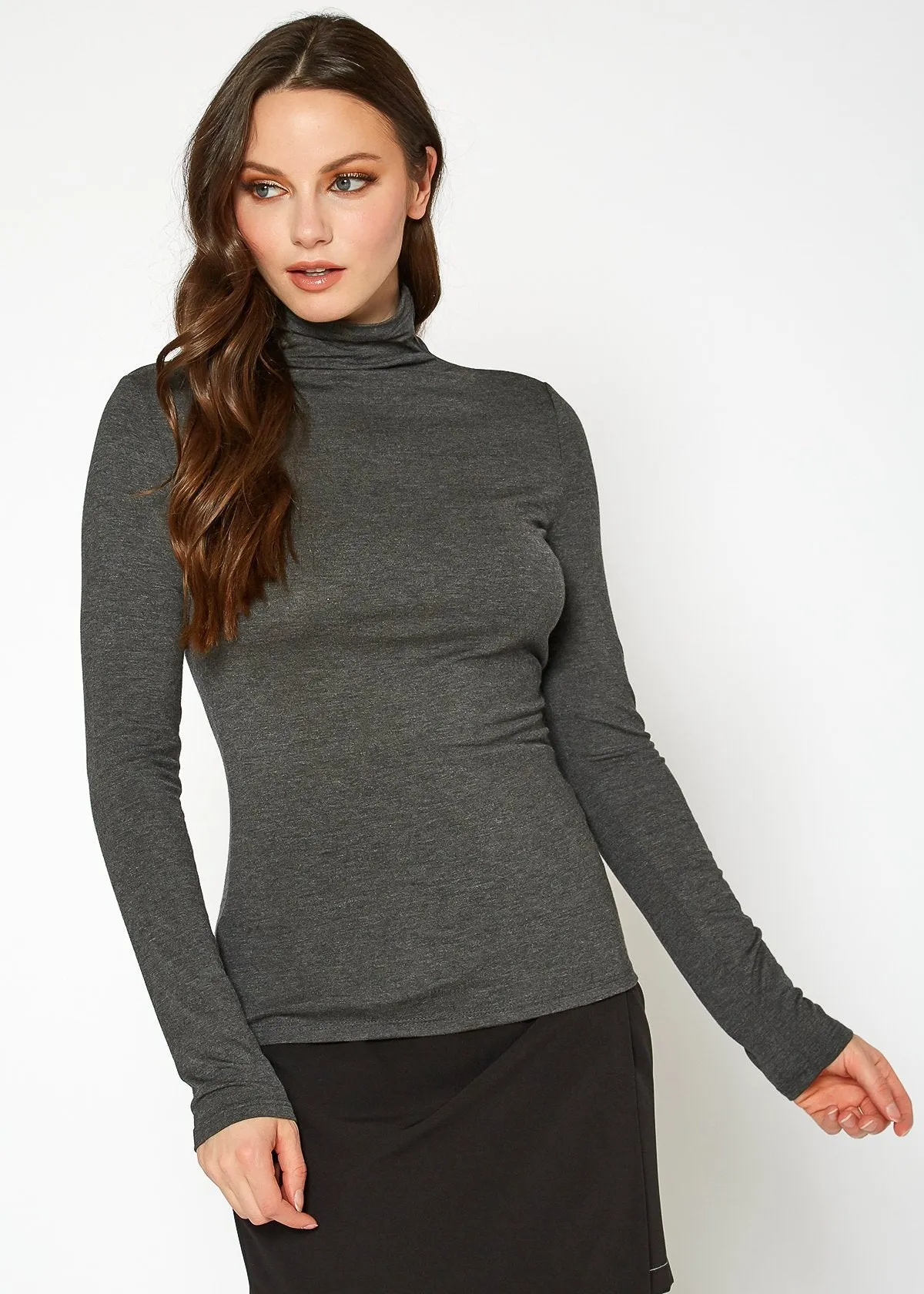 Women's Long Sleeve Turtle Neck Fitted Top