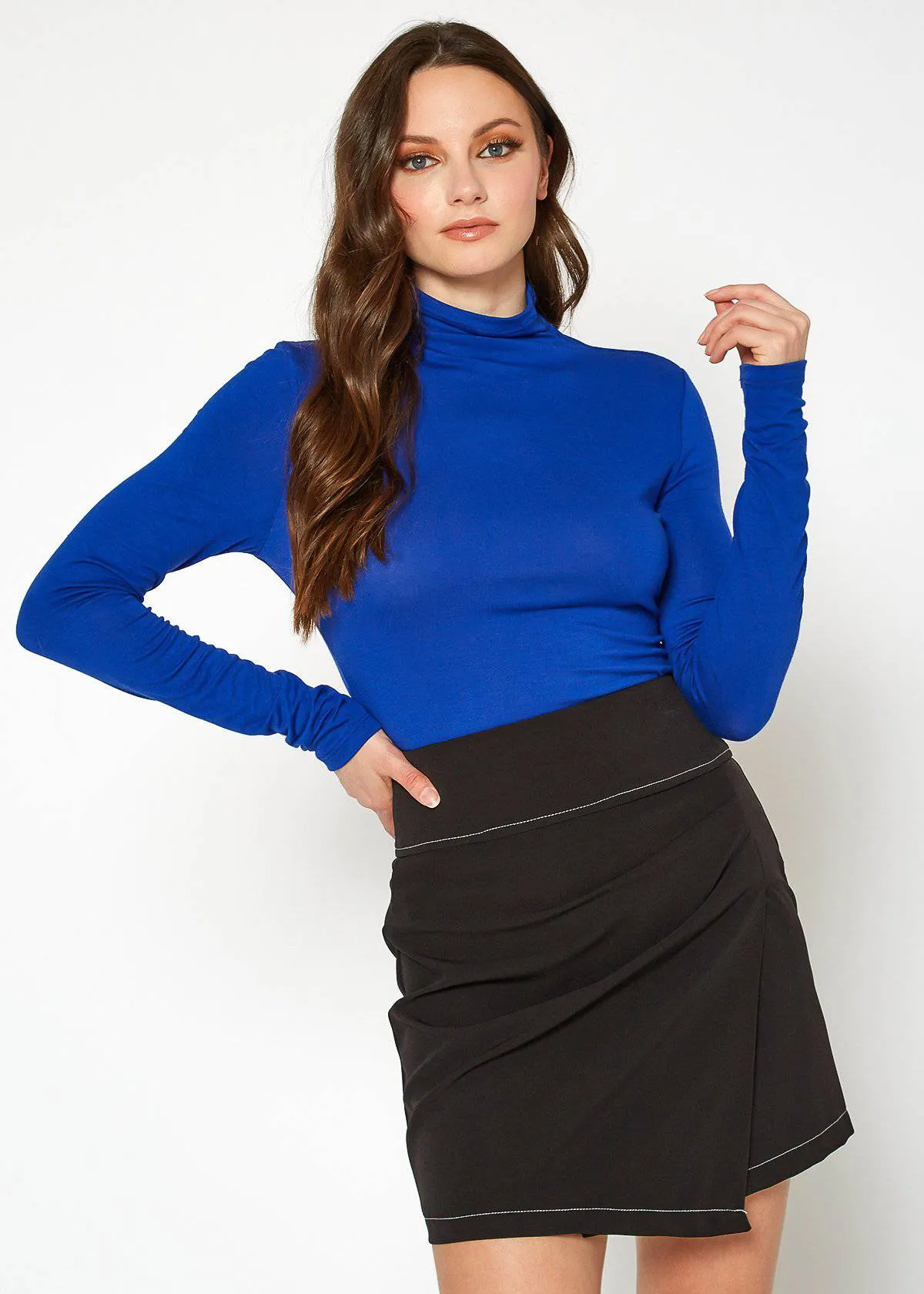 Women's Long Sleeve Turtle Neck Fitted Top