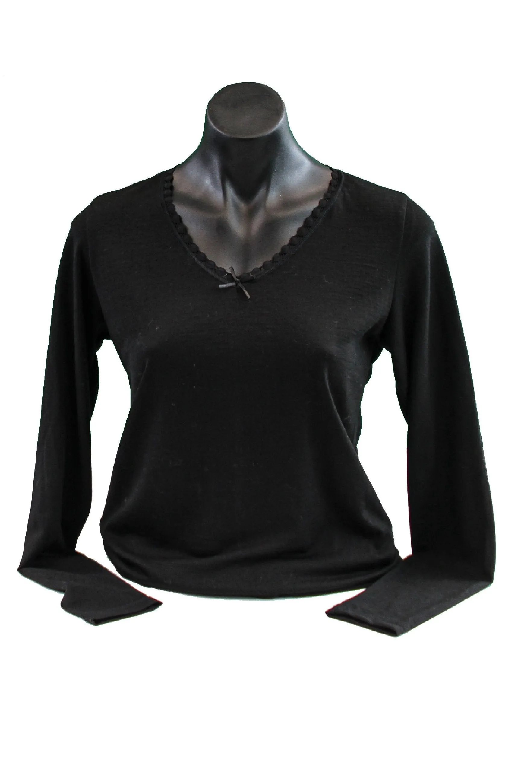 Women's Merino V Neck Long Sleeve Thermal Top