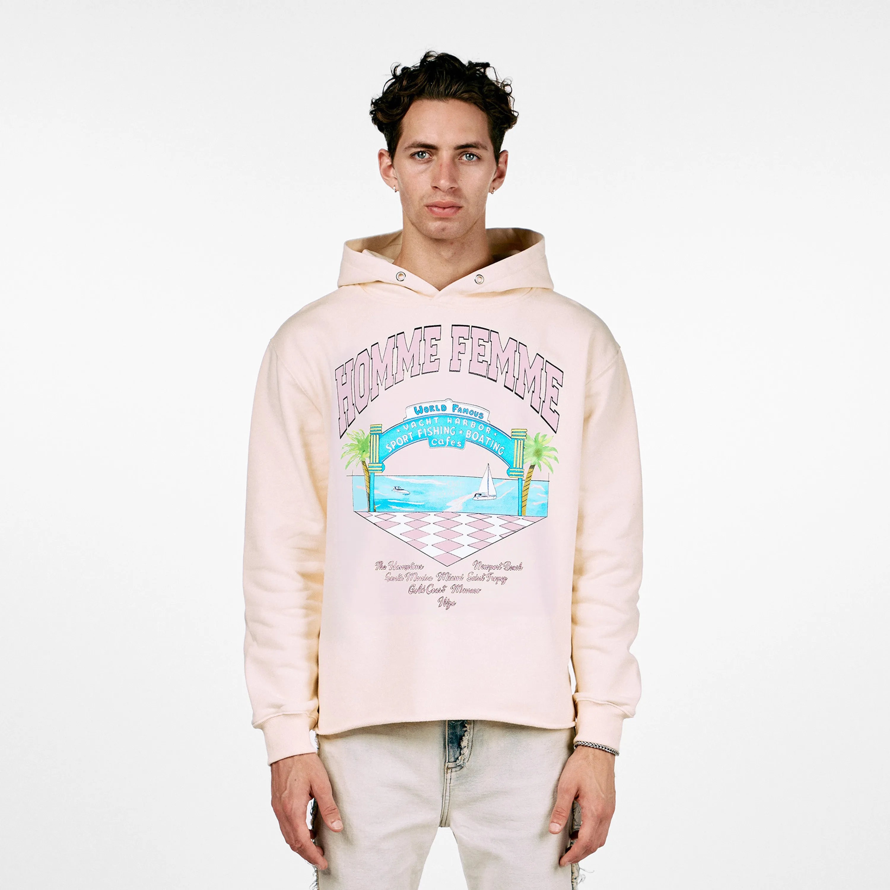 Yacht Club Hoodie Cream