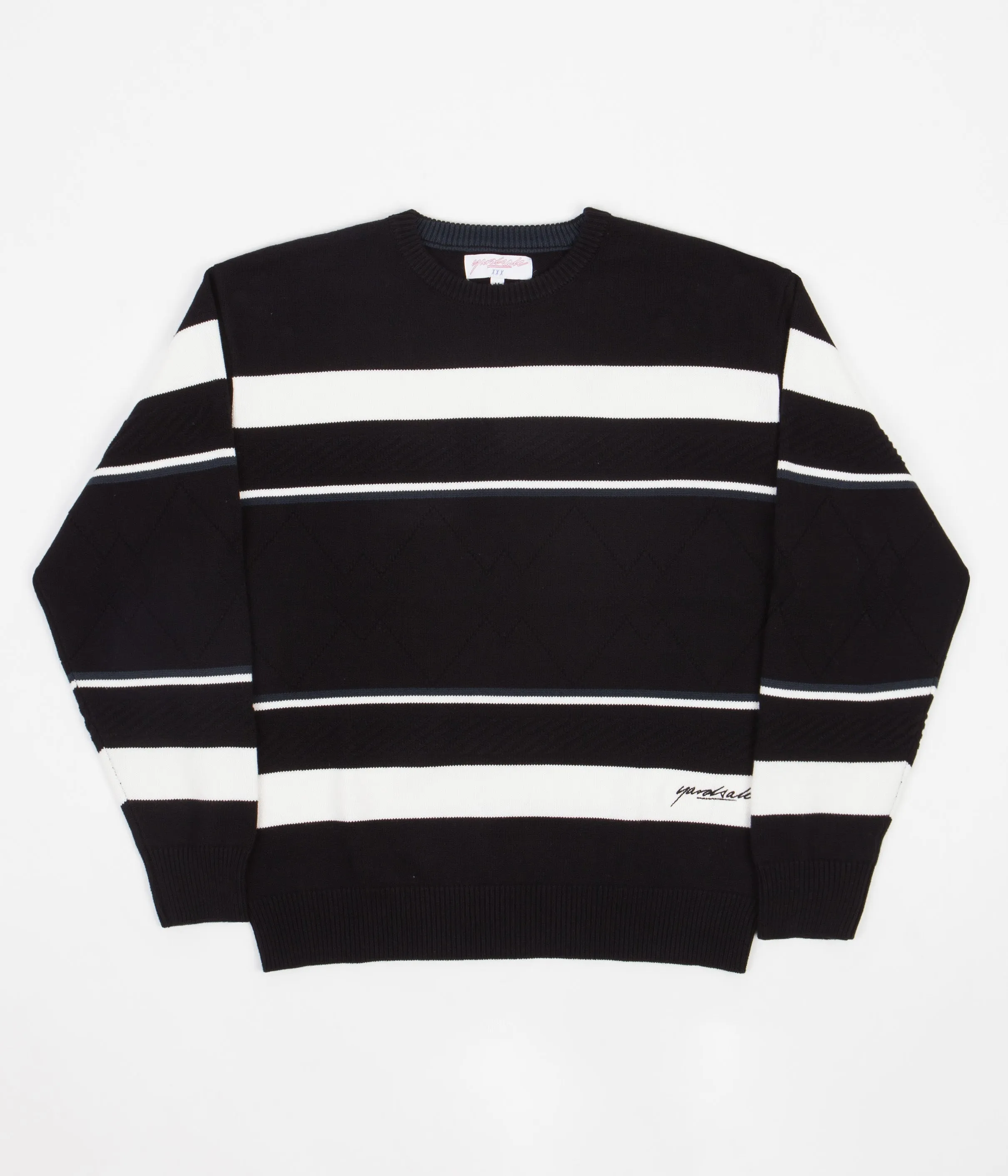 Yardsale Lounge Knitted Crewneck Sweatshirt - Black / White